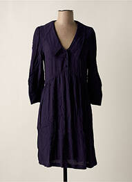 Robe mi-longue manches longues manches longues bleu ORFEO femme