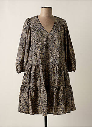 Robe courte coupe évasée manches longues noir ARTLOVE femme