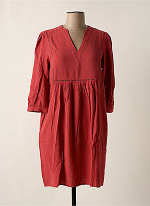 Robe courte coupe fluide manches 3/4 rouge ORFEO femme