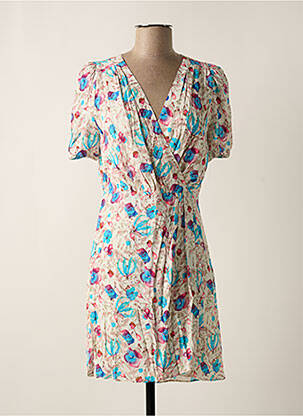 Robe courte manches courtes manches courtes blanc ARTLOVE femme