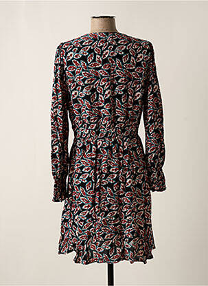 Robe mi-longue imprimé fantaisie manches longues noir AN' GE femme