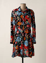 Robe mi-longue imprimé fleurs manches longues noir JOWELL femme