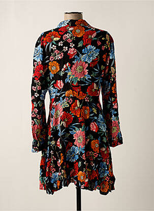 Robe mi-longue imprimé fleurs manches longues noir JOWELL femme