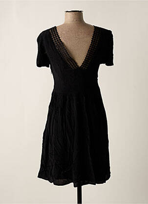 Robe courte coupe évasée manches courtes noir ARTLOVE femme