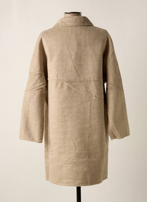 Manteau long coupe droite sans capuche beige ARTLOVE femme