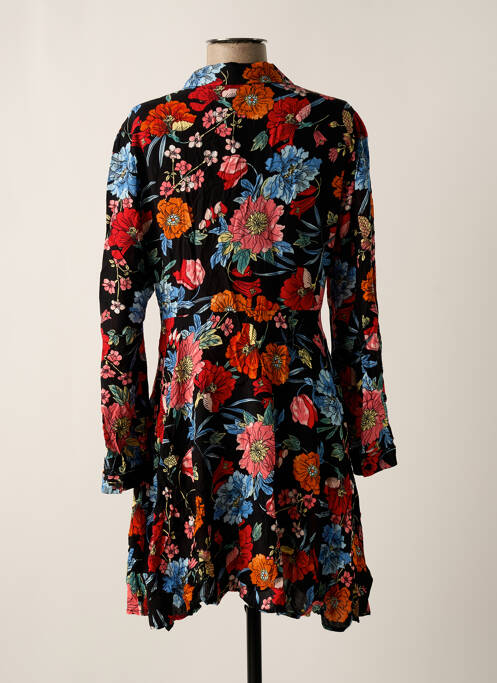Robe mi-longue imprimé fleurs manches longues noir JOWELL femme