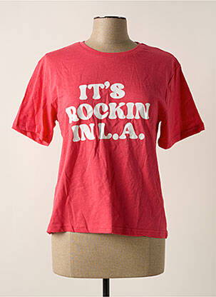 T-shirt sérigraphie manches courtes rose MAXMILA femme