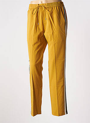 Pantalon droit taille élastique jaune GRACE & MILA femme