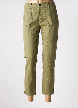 Pantalon 7/8 fermeture zippée sous rabat boutonné vert SUNNY STUDIO femme