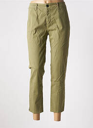 Pantalon 7/8 fermeture zippée sous rabat boutonné vert SUNNY STUDIO femme
