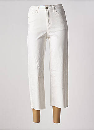 Pantacourt coupe droite blanc NINA CARTER femme