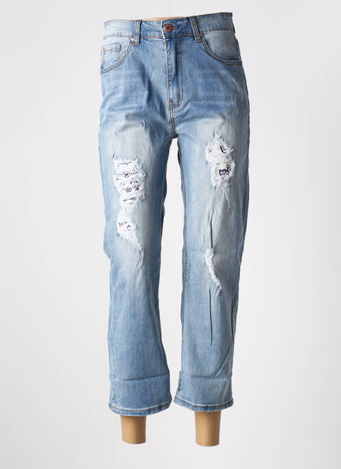 Jeans boyfriend bleu PLACE DU JOUR pour femme