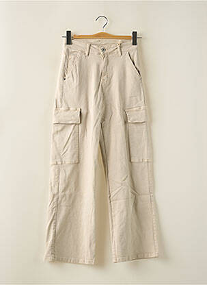 Pantalon cargo coupe droite beige MELLY & CO femme