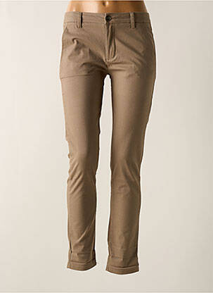Pantalon slim skinny beige PLACE DU JOUR femme