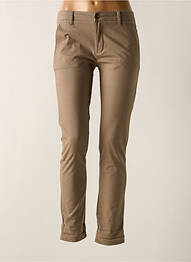Pantalon slim skinny beige PLACE DU JOUR femme