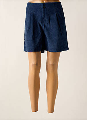 Short fermeture zippée sous rabat boutonné bleu ARTLOVE femme