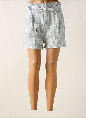 Short fermeture zippée sous rabat avec crochet bleu CHARLIOR femme