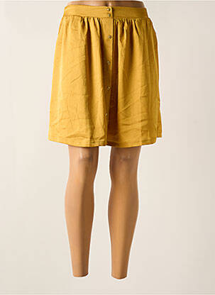 Jupe courte taille élastique jaune GRACE & MILA femme