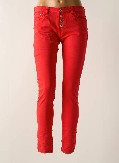 Pantalon slim rouge PLACE DU JOUR pour femme