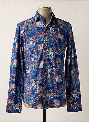 Chemise manches longues poches bleu REDMOND homme