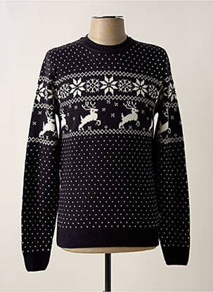 Pull tissage jacquard manches longues bleu TIFFOSI homme