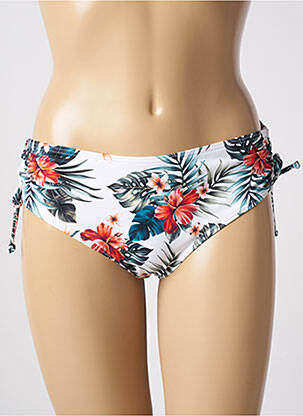 Bas de maillot de bain imprimé fantaisie culotte blanc OLYMPIA femme