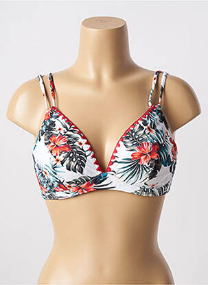 Haut de maillot de bain stretch haut soutien-gorge emboitant blanc OLYMPIA femme
