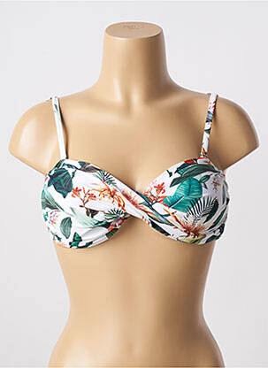 Haut de maillot de bain stretch haut bandeau blanc LAGON BLEU femme