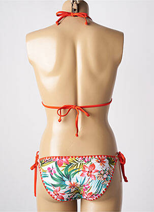 Maillot de bain 2 pièces stretch haut soutien-gorge avec mousse de rembourrage amovible orange LAGON BLEU femme
