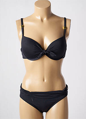 Maillot de bain 2 pièces stretch haut soutien-gorge moulé noir MISS CARAÏBES femme