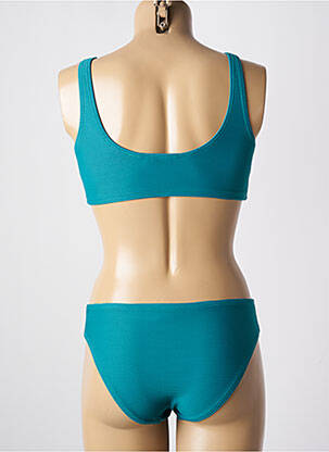 Maillot de bain 2 pièces stretch haut bandeau vert LAGON BLEU femme