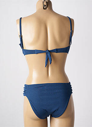 Maillot de bain 2 pièces stretch haut bandeau bleu MISS CARAÏBES femme