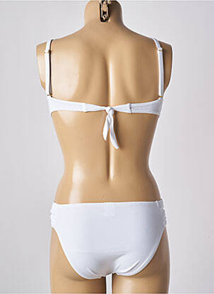 Maillot de bain 2 pièces stretch haut bandeau blanc MISS CARAÏBES femme