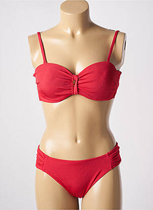 Maillot de bain 2 pièces stretch haut bandeau rouge MISS CARAÏBES femme