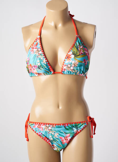 Maillot de bain 2 pièces bleu LAGON BLEU pour femme