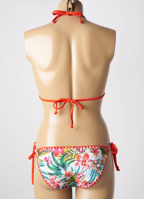 Maillot de bain 2 pièces stretch haut soutien-gorge avec mousse de rembourrage amovible orange LAGON BLEU femme