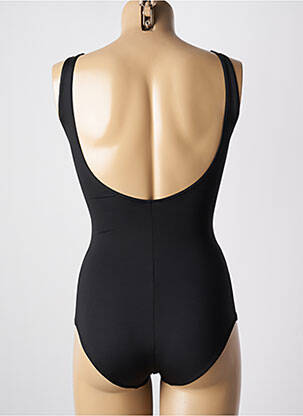 Maillot de bain 1 pièce effet matière satinée haut triangles noir SUN PLAYA femme