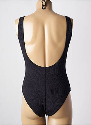 Maillot de bain 1 pièce effet matière satinée haut soutien-gorge avec mousse de rembourrage amovible noir PIHA femme