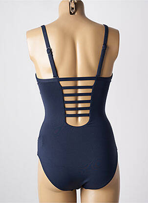 Maillot de bain 1 pièce effet matière satinée bleu SEAFOLLY femme