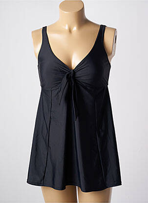 Maillot de bain 1 pièce effet matière satinée haut soutien-gorge moulé noir QUAYSIDE femme