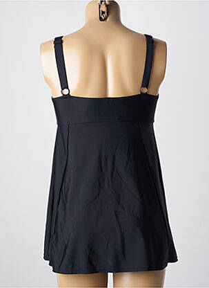 Maillot de bain 1 pièce effet matière satinée haut soutien-gorge moulé noir QUAYSIDE femme
