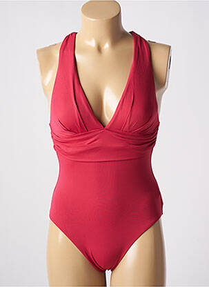 Maillot de bain 1 pièce effet matière satinée haut soutien-gorge avec mousse de rembourrage amovible rouge SEAFOLLY femme