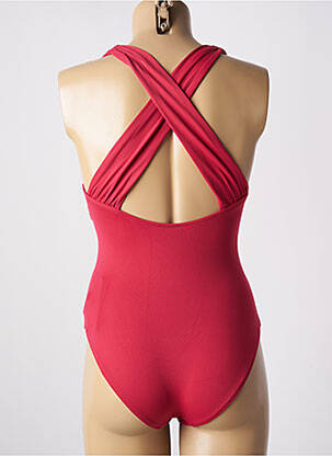 Maillot de bain 1 pièce effet matière satinée haut soutien-gorge avec mousse de rembourrage amovible rouge SEAFOLLY femme