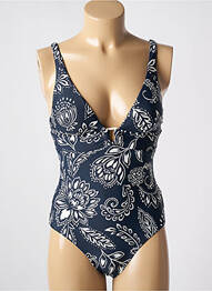 Maillot de bain 1 pièce effet matière satinée haut soutien-gorge avec mousse de rembourrage amovible bleu SEAFOLLY femme