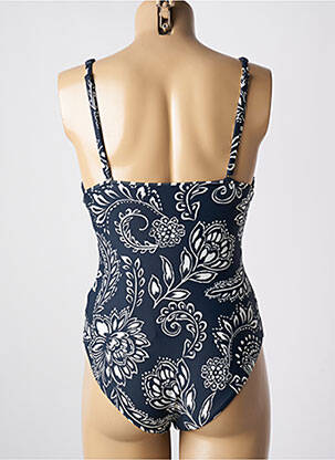 Maillot de bain 1 pièce effet matière satinée haut soutien-gorge avec mousse de rembourrage amovible bleu SEAFOLLY femme