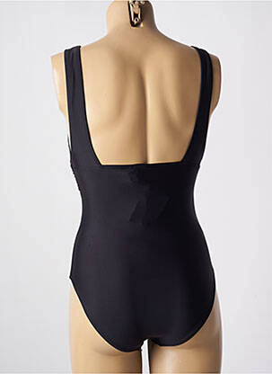 Maillot de bain 1 pièce effet matière satinée haut soutien-gorge avec mousse de rembourrage amovible noir YSABEL MORA femme