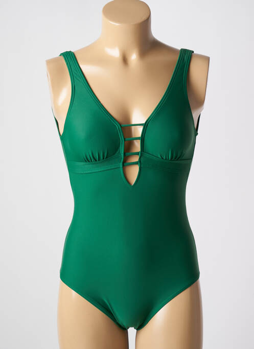 Maillot de bain 1 pièce vert LAGON BLEU pour femme