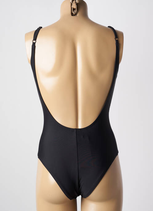Maillot de bain 1 pièce effet matière satinée haut soutien-gorge avec mousse de rembourrage amovible noir PIHA femme