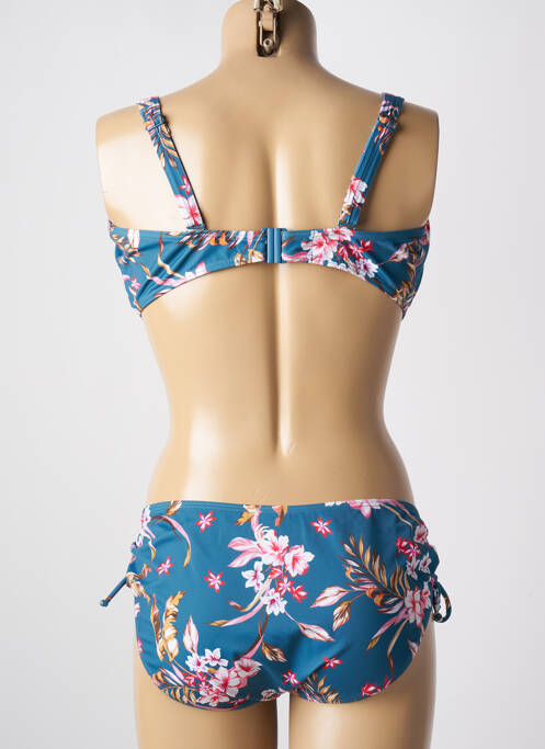 Maillot de bain 2 pièces stretch haut soutien-gorge emboitant bleu OLYMPIA femme