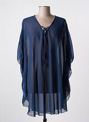 Robe de plage fermeture liens à nouer bleu LAGON BLEU femme